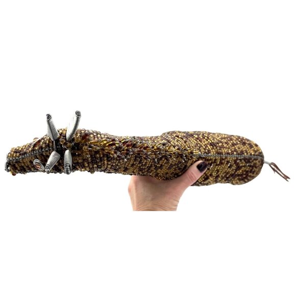 Tall Glass Beaded Giraffe Figure from Grassroots Beadworx Handmade Haiti 16 x 15 - Picture 7 of 7